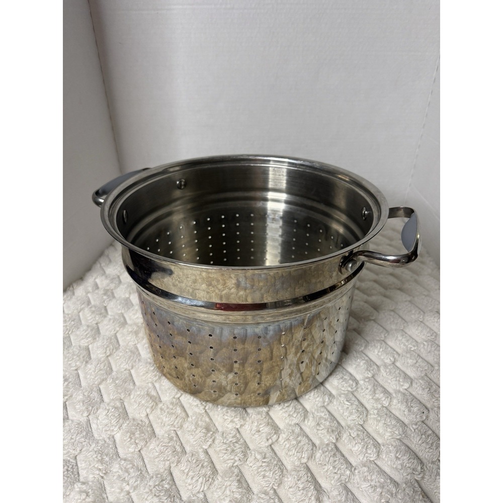 Belgique Stainless Steel Stock Pot Strainer Steamer Insert Double Handle 11 QT